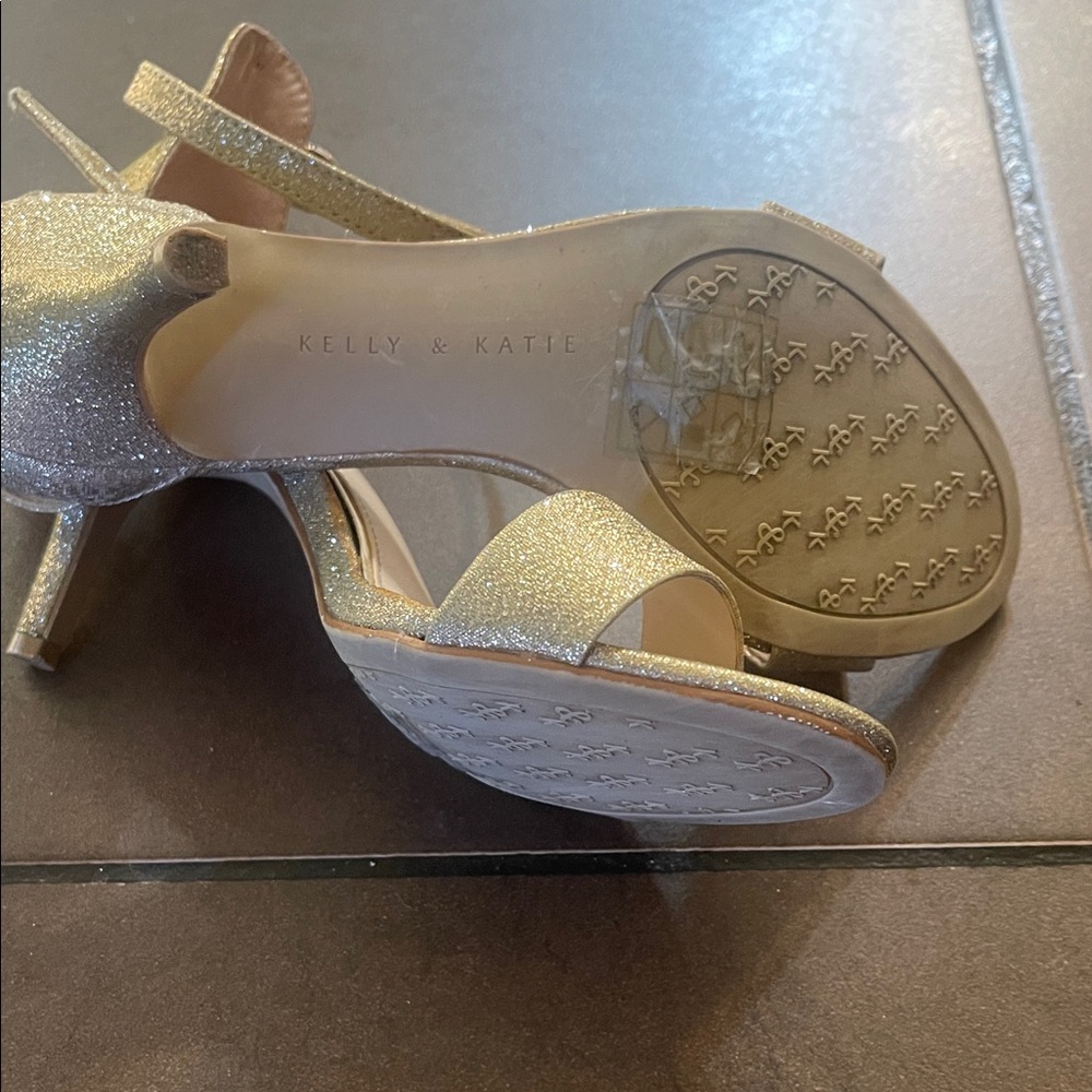 Kelly & Katie Gold Glitter Ankle-Strap Heels - Picture 4 of 5